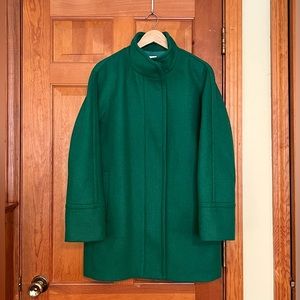Incredible Emerald Green Wool Coat J.Crew Size 10